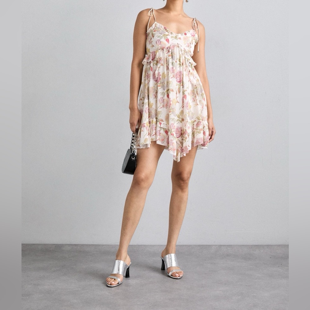$625 The Kooples 100% Silk Floral Mini Dress NWT Medium • FR 3